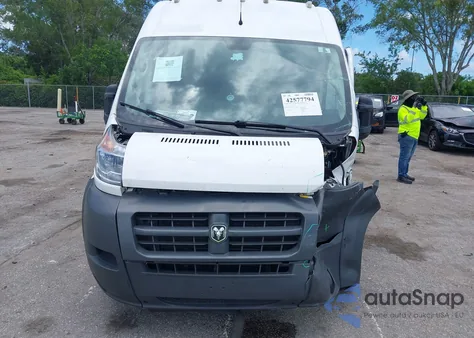 2018 Ram Promaster 1500 High Roof 136 Wb из США, поврежденный, VIN 3C6TRVBG1JE110761